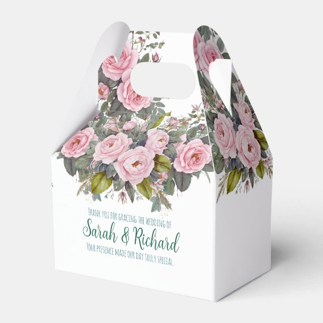 Caja Para Regalos Boda Floral Rosado (Front Side)