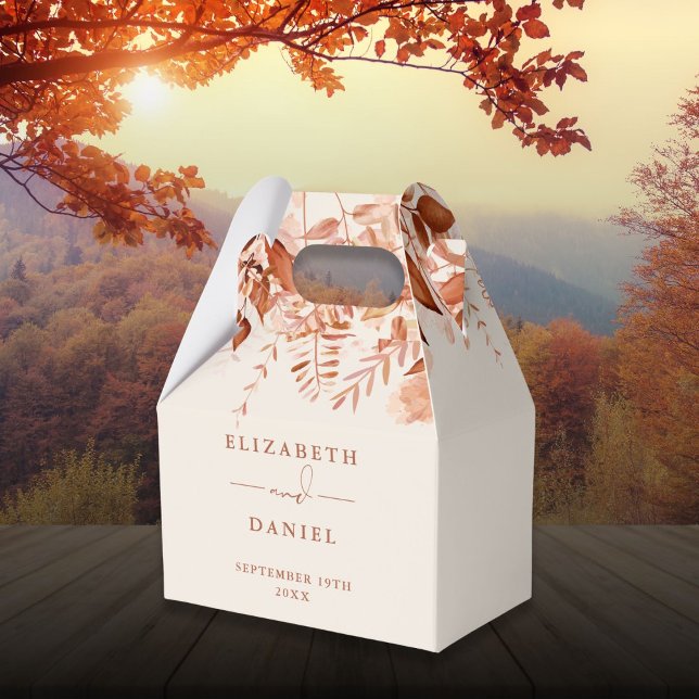 Caja Para Regalos Boda Floral Rústica de Otoño (Rustic Floral Autumn Fall Wedding Favor Boxes)