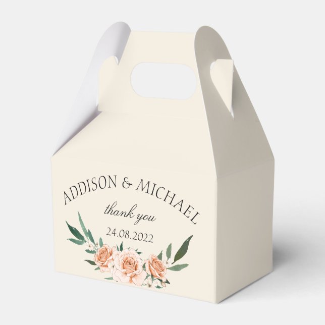 Caja Para Regalos Boda floral simple de Rubor (Front Side)