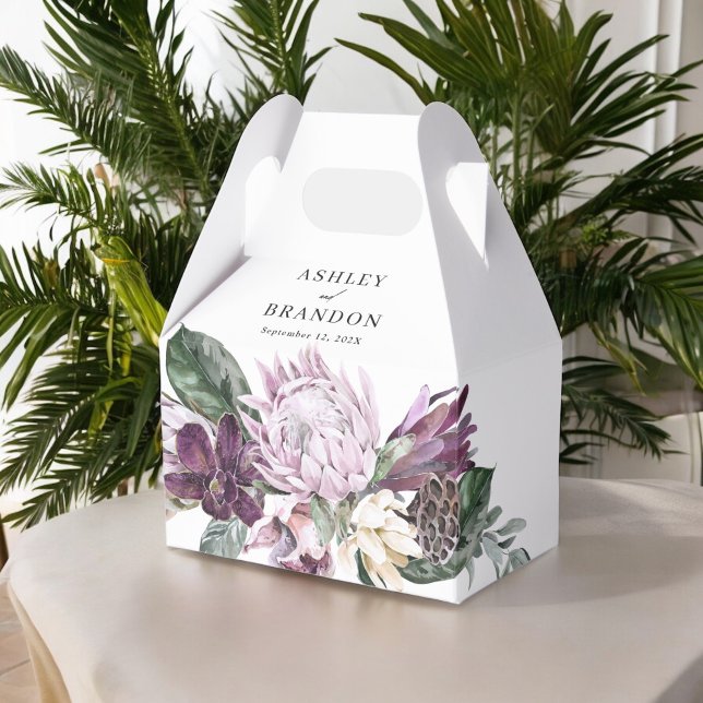Caja Para Regalos Boda Floral Tropical Purple Plum Boho (Subido por el creador)
