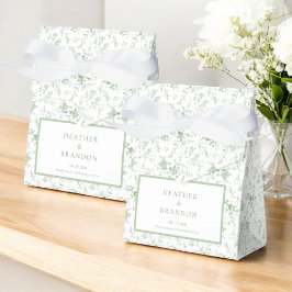 Caja Para Regalos Boda Floral Vintage de Sage Green Toile