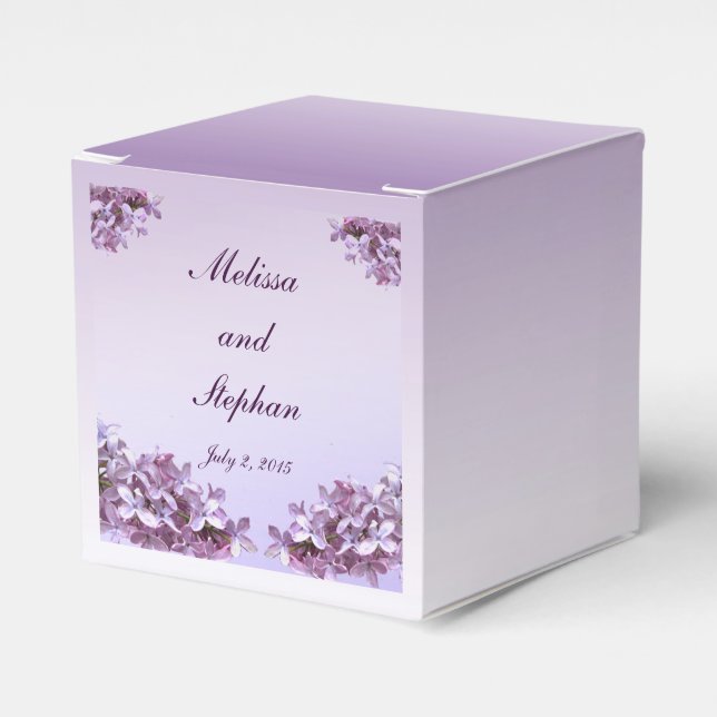 Caja Para Regalos Boda Flores Florales de Lilac (Costado Anverso)