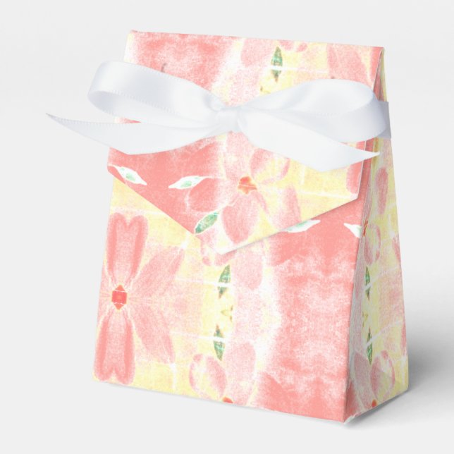 Caja Para Regalos Boda florido de coral (Front Side)