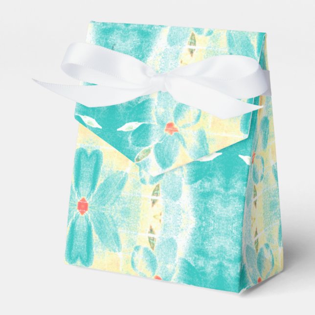 Caja Para Regalos Boda florido verde azulado (Front Side)