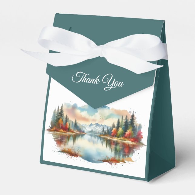 Caja Para Regalos Boda Forestal Rustic Otumn Lakeside (Front Side)