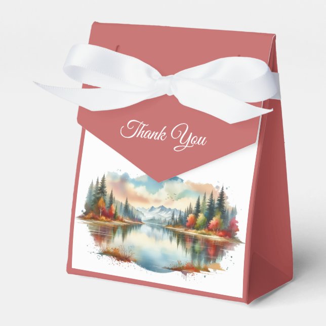 Caja Para Regalos Boda Forestal Rustic Otumn Lakeside (Front Side)
