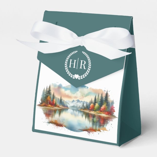 Caja Para Regalos Boda Forestal Rustic Otumn Lakeside (Front Side)