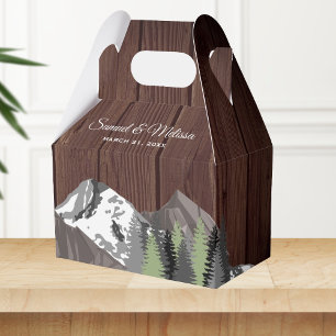 Caja Para Regalos Boda Forestal Rustic Wood Mountain