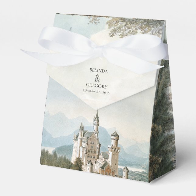 Caja Para Regalos Boda Forestal Rústico Castillo de cuento de hadas (Front Side)