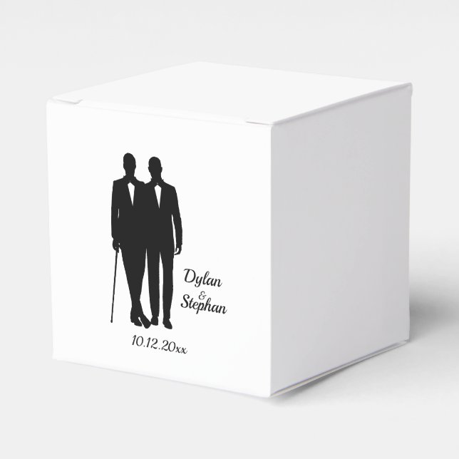 Caja Para Regalos Boda gay crece con nombres y fecha (Costado Anverso)