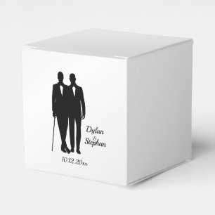 Caja Para Regalos Boda gay plateado crece con nombres y fecha
