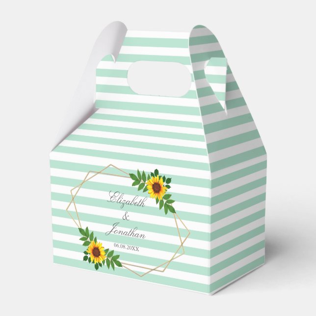 Caja Para Regalos Boda geométrico de girasol (Front Side)