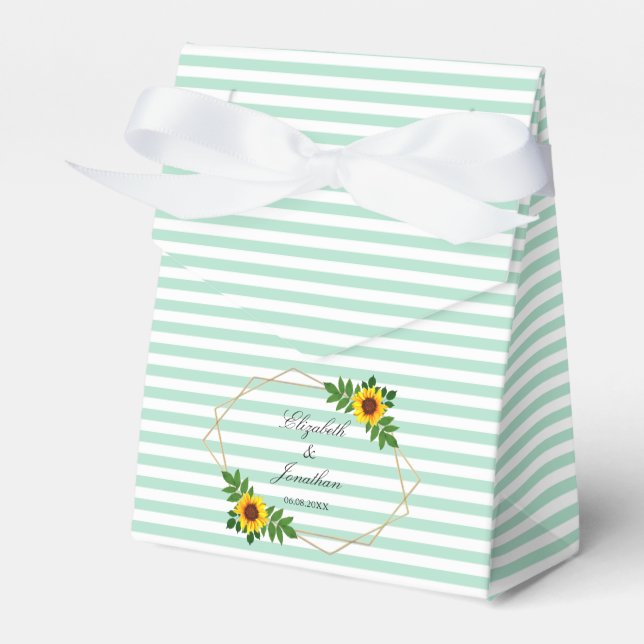 Caja Para Regalos Boda geométrico de girasol (Front Side)