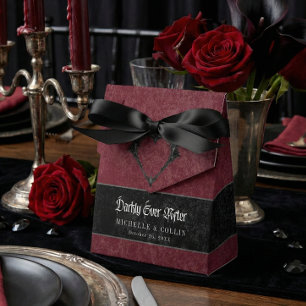 Caja Para Regalos Boda gótica de cuervo negro vino oscuro para siemp