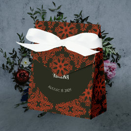 Caja Para Regalos Boda gótica gótica floral negra y roja elegante
