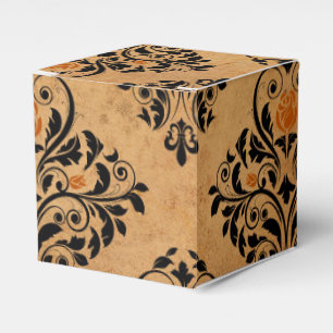 Caja Para Regalos Boda Gótica Vintage Negra y Cobre