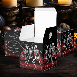 Caja Para Regalos Boda gótico de esqueletos de danza de muerte roja