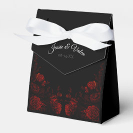 Caja Para Regalos Boda gótico elegante floral rojo profundo
