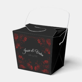 Caja Para Regalos Boda gótico elegante floral rojo profundo