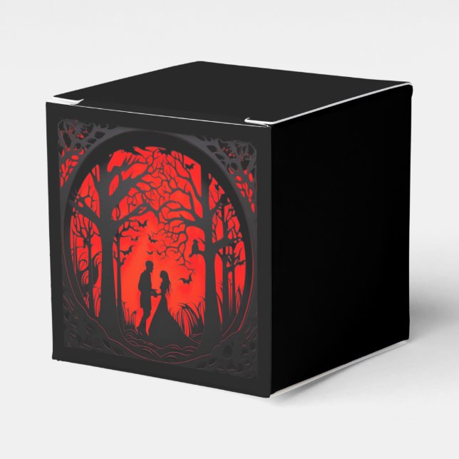 Caja Para Regalos Boda gótico Romance Silhouette (Costado Anverso)