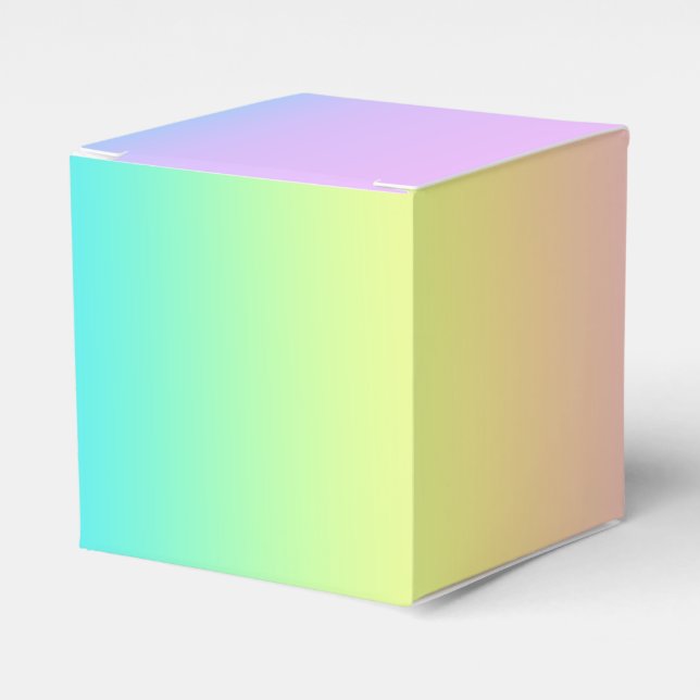 Caja Para Regalos Boda gradiente gradiente arcoiris pastel (Costado Anverso)