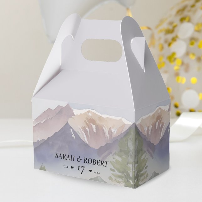 Caja Para Regalos Boda Gray Colorado Mountain (Grey Colorado Mountain Wedding Favor Box)