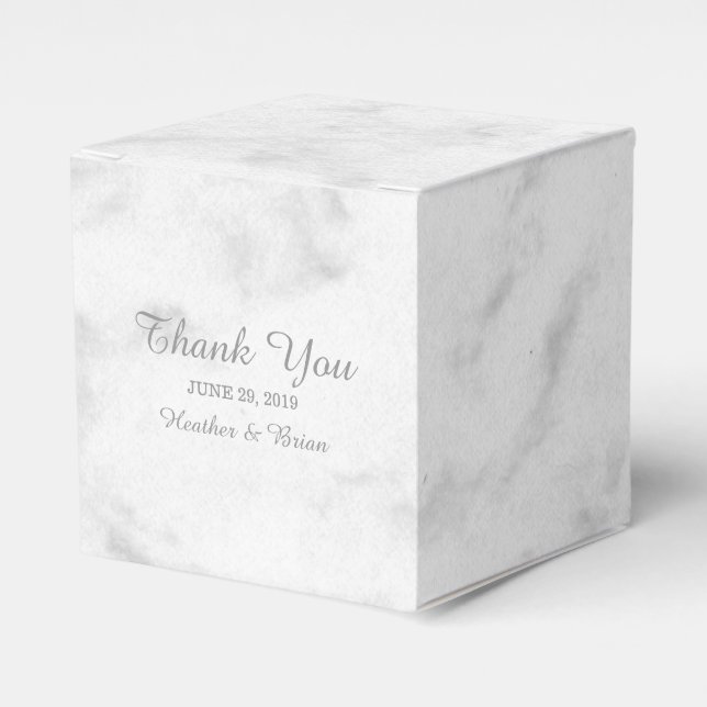 Caja Para Regalos Boda Gray Elegant Marble (Costado Anverso)
