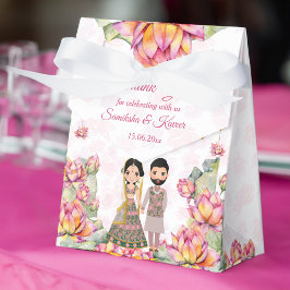 Caja Para Regalos Boda indio con linternas de Lotus personalizado