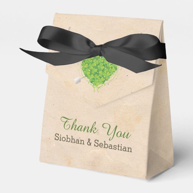 Caja Para Regalos Boda irlandés Shamrock Heart (Front Side)