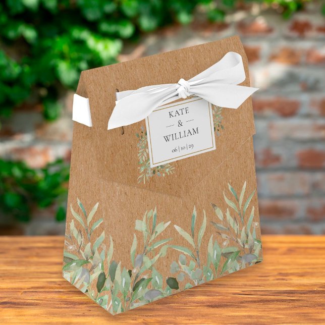 Caja Para Regalos Boda Kraft Rústica con Vegetación Elegante (Subido por el creador)