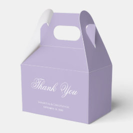 Caja Para Regalos Boda Lavanda Púrpura Simple Escritura Agradecimien