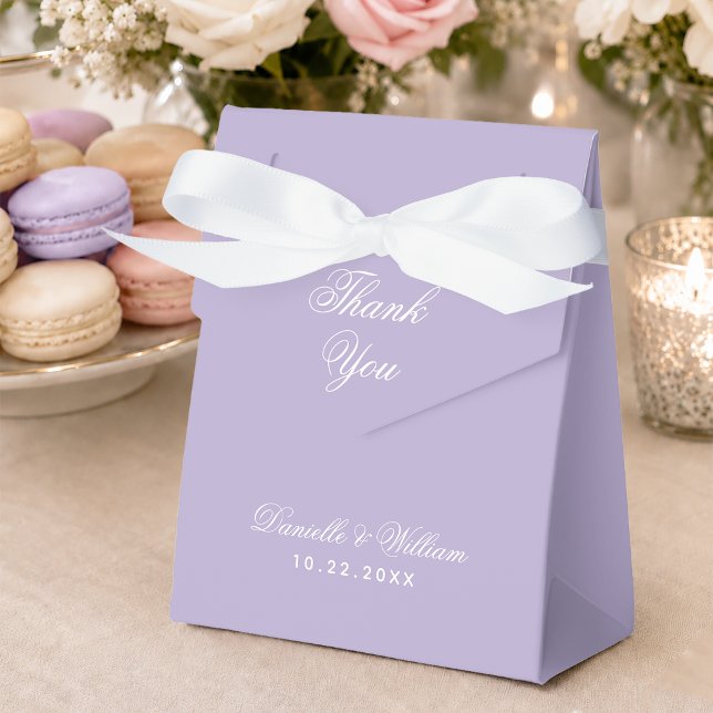 Caja Para Regalos Boda Lavender Simple Gracias Script Purple (Subido por el creador)