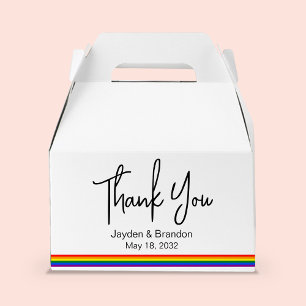 Caja Para Regalos Boda LGBT Rainbow personalizado gracias