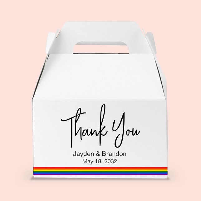 Caja Para Regalos Boda LGBT Rainbow personalizado gracias (Personalized LGBT Rainbow Wedding Thank You Favor Boxes
)