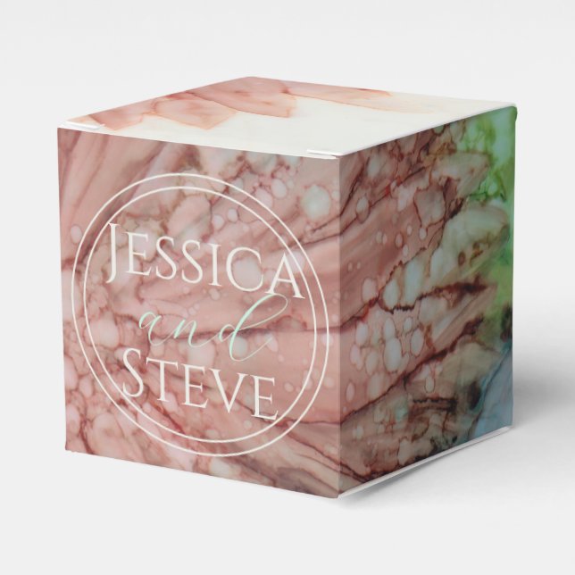 Caja Para Regalos Boda Lila Clásico Rosado (Costado Anverso)