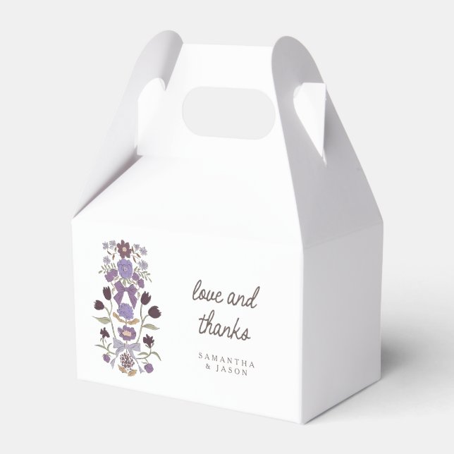 Caja Para Regalos Boda Lilac Bows Florals (Front Side)