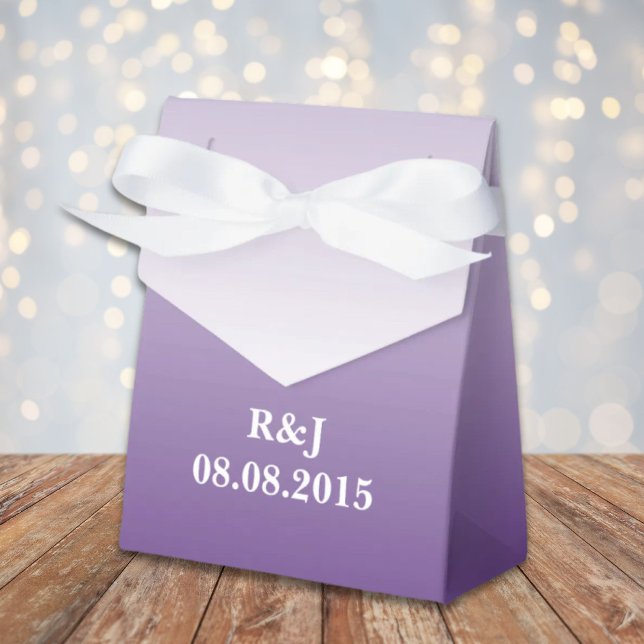 Caja Para Regalos boda lilac lac oscuro púrpura (summer lilac ombre purple wedding favor boxes)