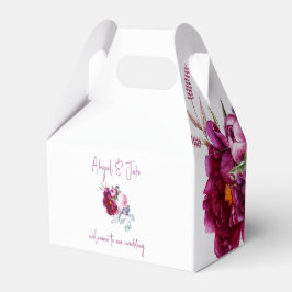 Caja Para Regalos Boda Magenta Floral Champagne