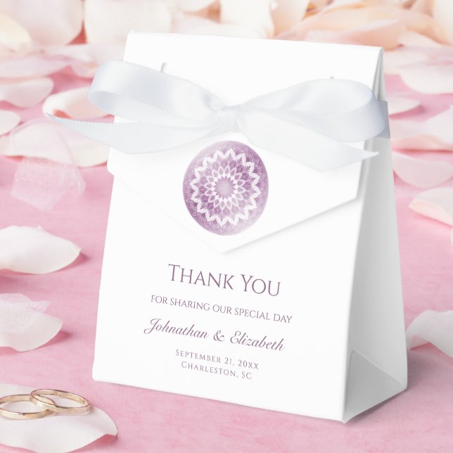 Caja Para Regalos Boda Mandala de Encaje Rosa (Boda)