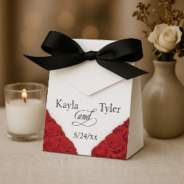 Caja Para Regalos Boda minimalista de rosas rojas