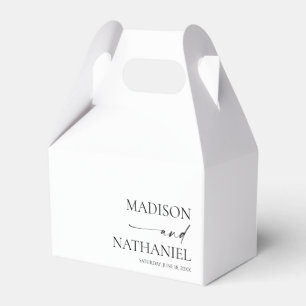 Caja Para Regalos Boda Minimalista elegante blanco negro moderno