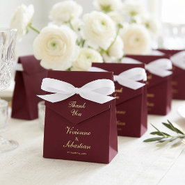 Caja Para Regalos Boda minimalista elegante burgundy oro moderno
