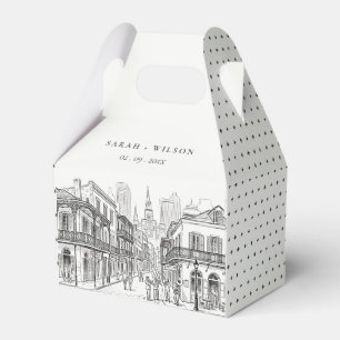Caja Para Regalos Boda minimalista esbozo de Nueva Orleans Luisiana