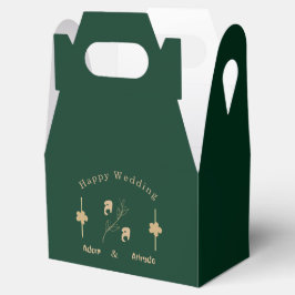 Caja Para Regalos Boda minimalista moderna verde y dorada
