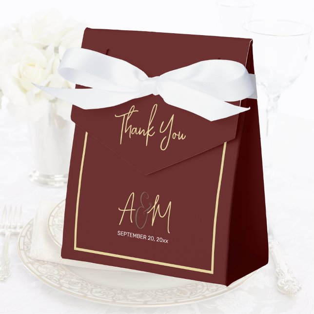 Caja Para Regalos Boda Mínimo Fall Winter Burgundy Jewel Tone (Subido por el creador)