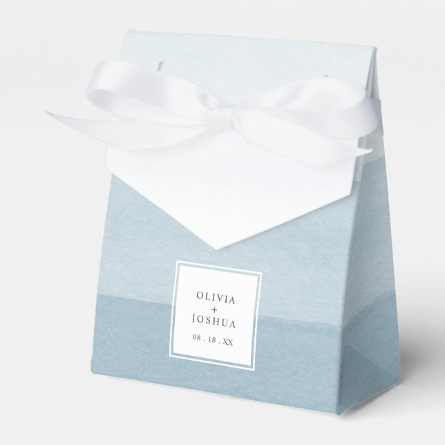 Caja Para Regalos Boda moderna azul (Front Side)