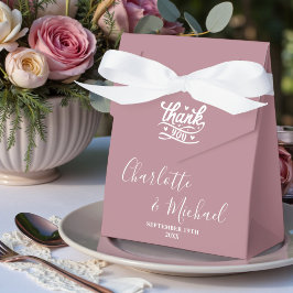 Caja Para Regalos Boda moderna y trendy con guión rosa polvoriento