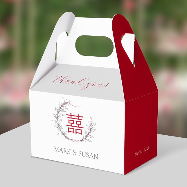 Caja Para Regalos Boda moderno de doble felicidad gracias (Subido por el creador)