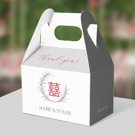 Caja Para Regalos Boda moderno de doble felicidad gracias