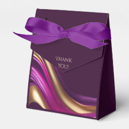 Caja Para Regalos Boda moderno-Purple Fuchsia y Oro-